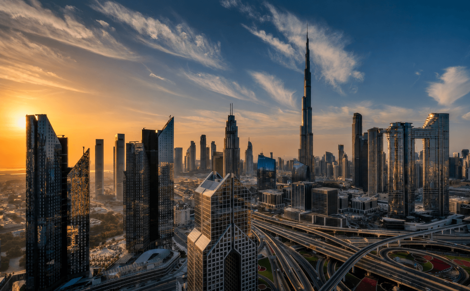 Dubai skyline at night